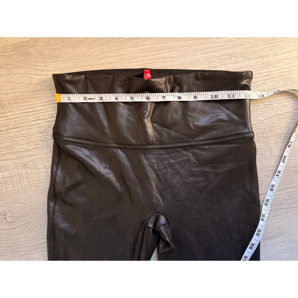 SPANX WOMENS BLACK FAUX LEATHER spackle leggings medium - Picture 12 of 12